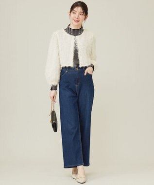 ANY SIS 【洗える】セミワイド デニムパンツ インディゴ