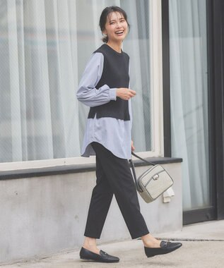 ANY L 【UVカット/ウエストゴム/ストレッチ】大人の７daysデイリーパンツ ブラック