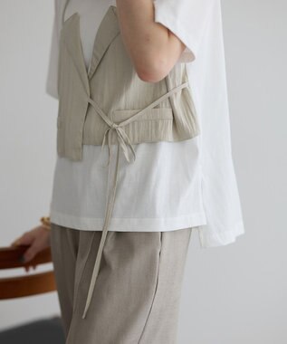 YECCA VECCA ビスチェレイヤード風デザインTee White