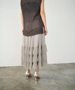 GRACE CONTINENTAL ボリュームチュールスカート ベージュ