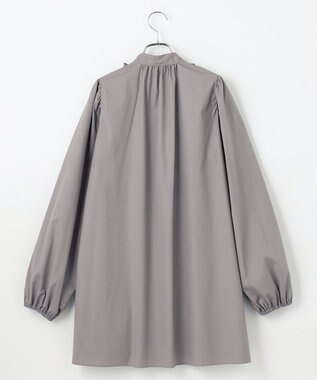#Newans 【シワになりにくい/洗濯機可能】ロングフリルチュニック グレー
