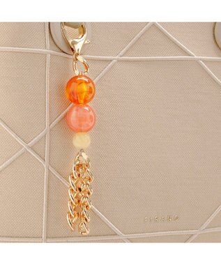 MioFIRANO カジュアルシッククロスラインハンドバッグ 2WAY チャーム付き　FIRANO フィラノ IVORY