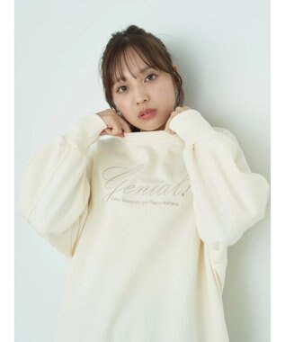 earth music&ecology 裏毛ロゴチュニック Ivory