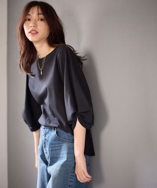 ANY L 【洗濯機可】シルケットスムースタックスリーブプルオーバー ブラック