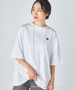 OP／FILA 【Ocean Pacific×ハローキティ】サガラ刺しゅうビッグTシャツ ホワイト