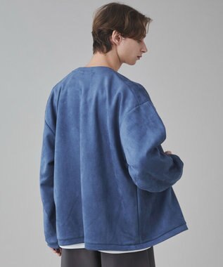 WEGO 【ユニセックス着用アITEM/２点SET】フェイクスウェードアンサンブルカーディガン サックス