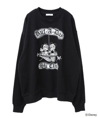 Green Parks ミッキー＆フレンズ／プリント裏毛プルオーバー Black