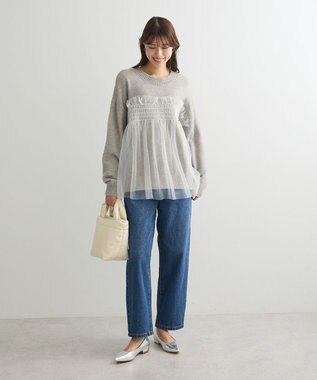 Green Parks ・ＡＮＤＳＥＡＲＣＨ　チュールレイヤードニット Light Gray