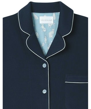 une nana cool 【綿混】ソフトコットンリブ 半袖開襟パジャマ MADE WITH LIBERTY FABRIC