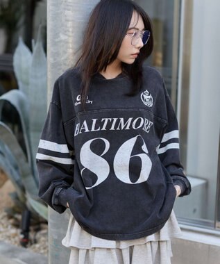 WEGO 【ユニセックス着用ITEM】ナンバリングT（長袖） ブラック