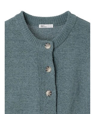 CRAFT STANDARD BOUTIQUE 洗えるコードモールクルーネックカーデイガン Light Green