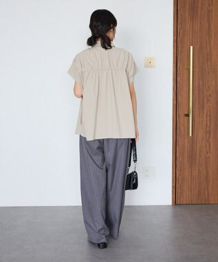 CRAFT STANDARD BOUTIQUE シャーリングショートスリーブブラウス Beige
