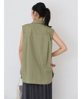 AMERICAN HOLIC ノースリーブＷポケットシャツ Khaki