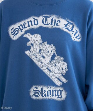 Green Parks ミッキー＆フレンズ／プリント裏毛プルオーバー Blue