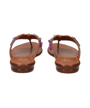 INTER-CHAUSSURES 【ITALIAN SHOEMAKERS】ビジューストラップフラワートングサンダル ブラウン