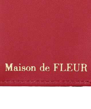 Maison de FLEUR リーフ付きチェリーウォレット Red