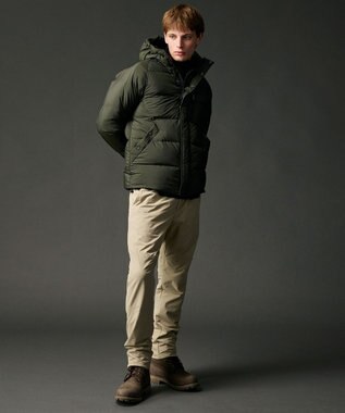 JOSEPH ABBOUD MOUNTAIN 【サステナブル/軽量/7ポケット/JAPANファブリック】ライトナイロンワッシャーアウトドア ダウンブルゾン カーキ系