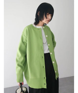 Green Parks かるい クルーネックカーディガン Green