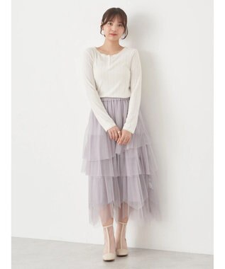 earth music&ecology アイレットジャガードタイトプルオーバー Ivory