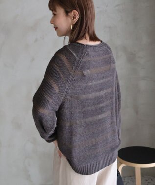 AMERICAN HOLIC 透かし編みニットプルオーバー Charcoal Gray