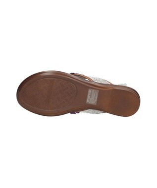 INTER-CHAUSSURES 【ITALIAN SHOEMAKERS】ビジューストラップフラワートングサンダル ブラウン