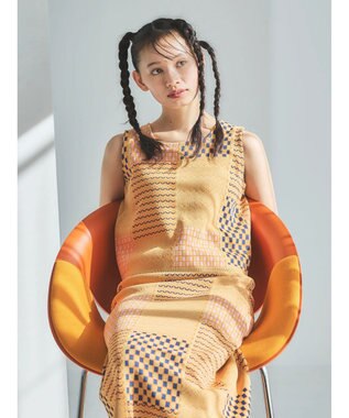 Green Parks ■ＥＳＣＡＲ　ダブルジャカードニットタンク Orange