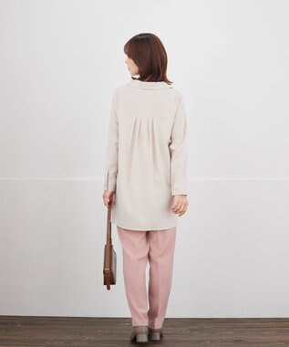 Tiaclasse L フロントタックシャツチュニック グレージュ