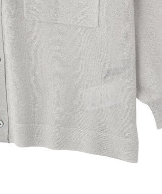 YECCA VECCA ノーカラー7分袖ポケットカーディガン Light Gray
