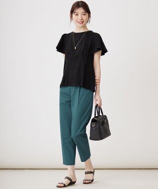 ANY SIS 【接触冷感】美人 フリルスリーブ カットソー ブラック