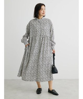 Green Parks ２ｗａｙ小花柄ギャザーシャツワンピース Ecru