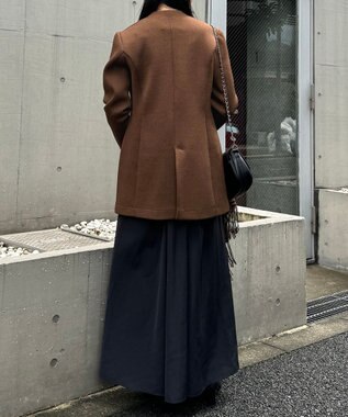 ICB L 【洗える】シャイニースムースジャケット コーヒー系