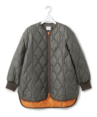 J.PRESS YORK STREET 【WOMEN】ショートキルトブルゾン カーキ系