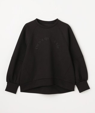 ANY L ロゴ刺繍ダンボールトレーナー ブラック