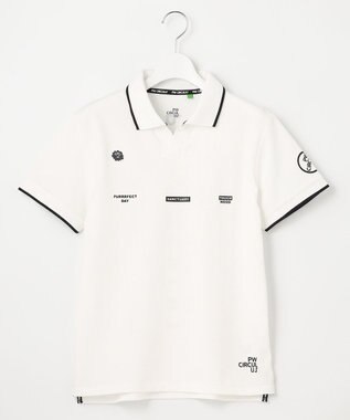 PW CIRCULUS 【WOMEN】【吸汗速乾/ストレッチ/UVケア】ベーシックカノコ スキッパー ポロシャツ ゴルフウェア レディース ホワイト