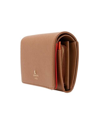 LANVIN en Bleu リュクサンブールカラー 二つ折り被せ財布 ブラウン
