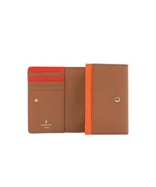 LANVIN en Bleu リュクサンブールカラー 二つ折り被せ財布 ブラウン