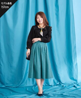 Tiaclasse 【洗える】袖レースはさみこみシャツ ブラック