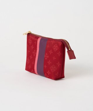 russet ラインプリントポーチ S(Z-227) Red