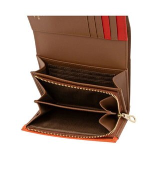 LANVIN en Bleu リュクサンブールカラー 二つ折り被せ財布 ブラウン