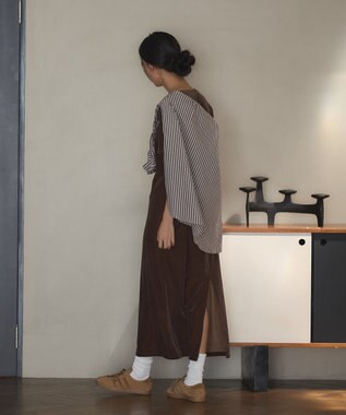 CRAFT STANDARD BOUTIQUE ベロアハーフスリーブワンピース Brown