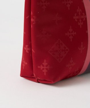 russet ラインプリントポーチ S(Z-227) Red