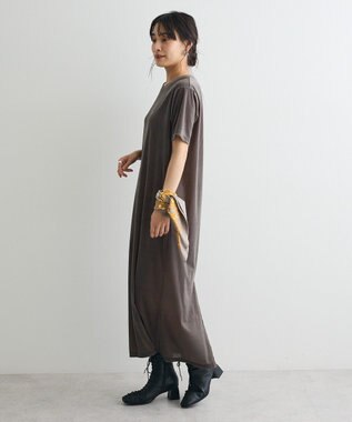 CRAFT STANDARD BOUTIQUE ベロアハーフスリーブワンピース Brown