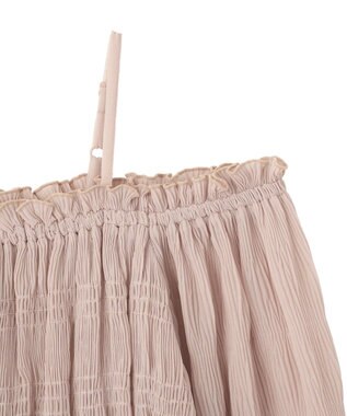 earth music&ecology 【2WAY】シャーリングフリルオフショルブラウス Pink Beige