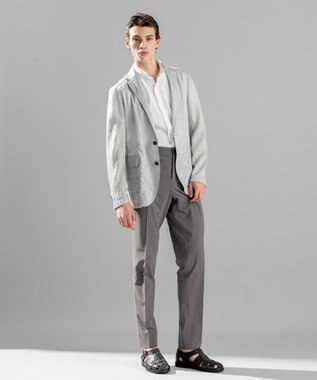 JOSEPH HOMME トライジャガードストレッチ ウイングカラー半袖シャツ ホワイト系