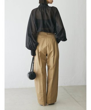 Green Parks AnriettMusee シアーボウタイブラウス Black