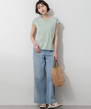 23区 【先行予約】ハイエンド フレンチスリーブ Tシャツ ライトグリーン系