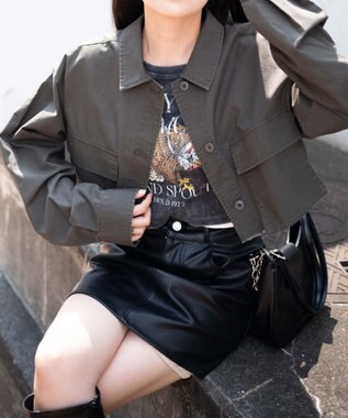 WEGO ミリタリーショートシャツ オリーブ