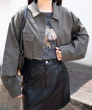 WEGO ミリタリーショートシャツ オリーブ