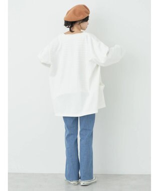 earth music&ecology ヘリンボーン調Ｖネックカーディガン Ivory