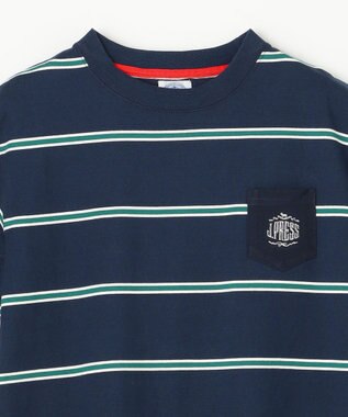 J.PRESS KIDS 【140-170㎝】マルチボーダー 半袖Ｔシャツ ネイビー系1